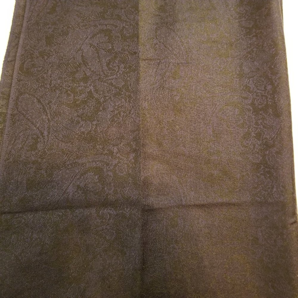 Pashmina Silk Blend Paisley Jacquard Dark Blue/Black | Elegant Shawl - Picture 12 of 16